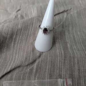 Elegant Silver and Purple Gemstone Ring